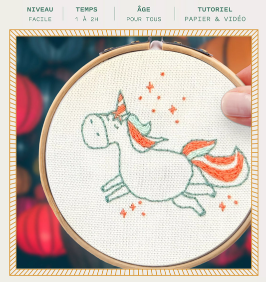 🪡 Kit de Broderie Décorative – Licorne