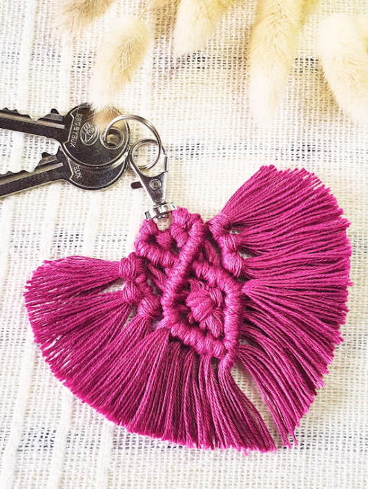 🪡 Kit de Macramé – Porte clés - Cœur